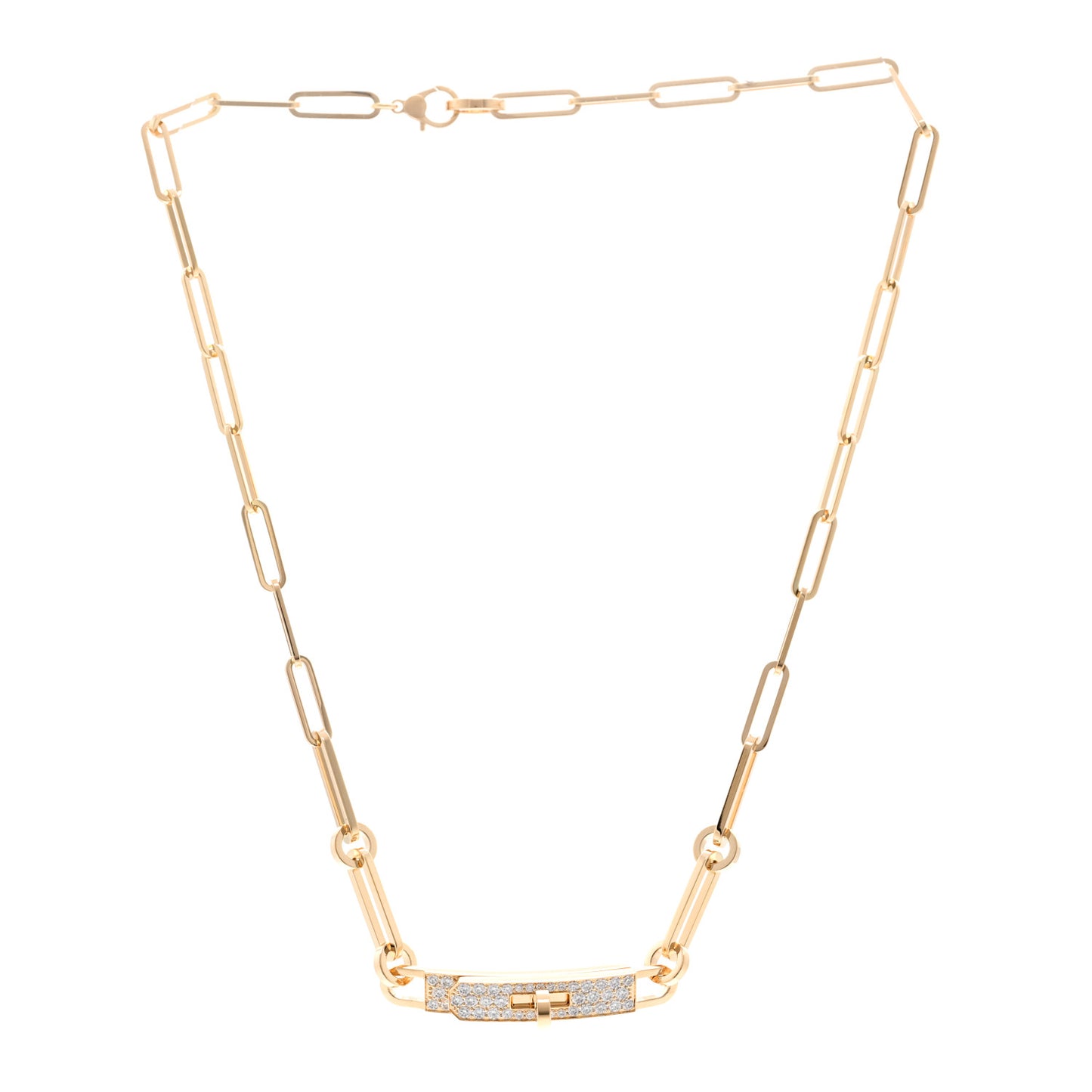 18K Rose Gold Diamond Pave Kelly Chaine Choker Necklace