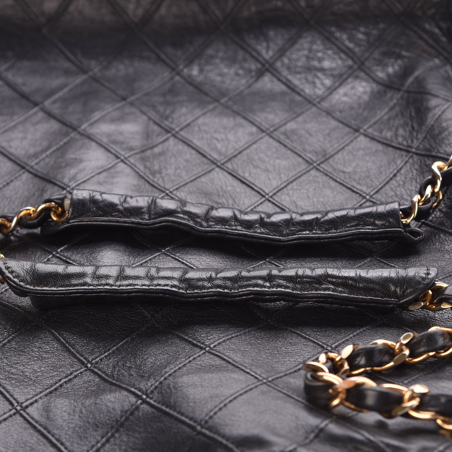 Chanel Lambskin Double Stitched Tote Black 9 of 15