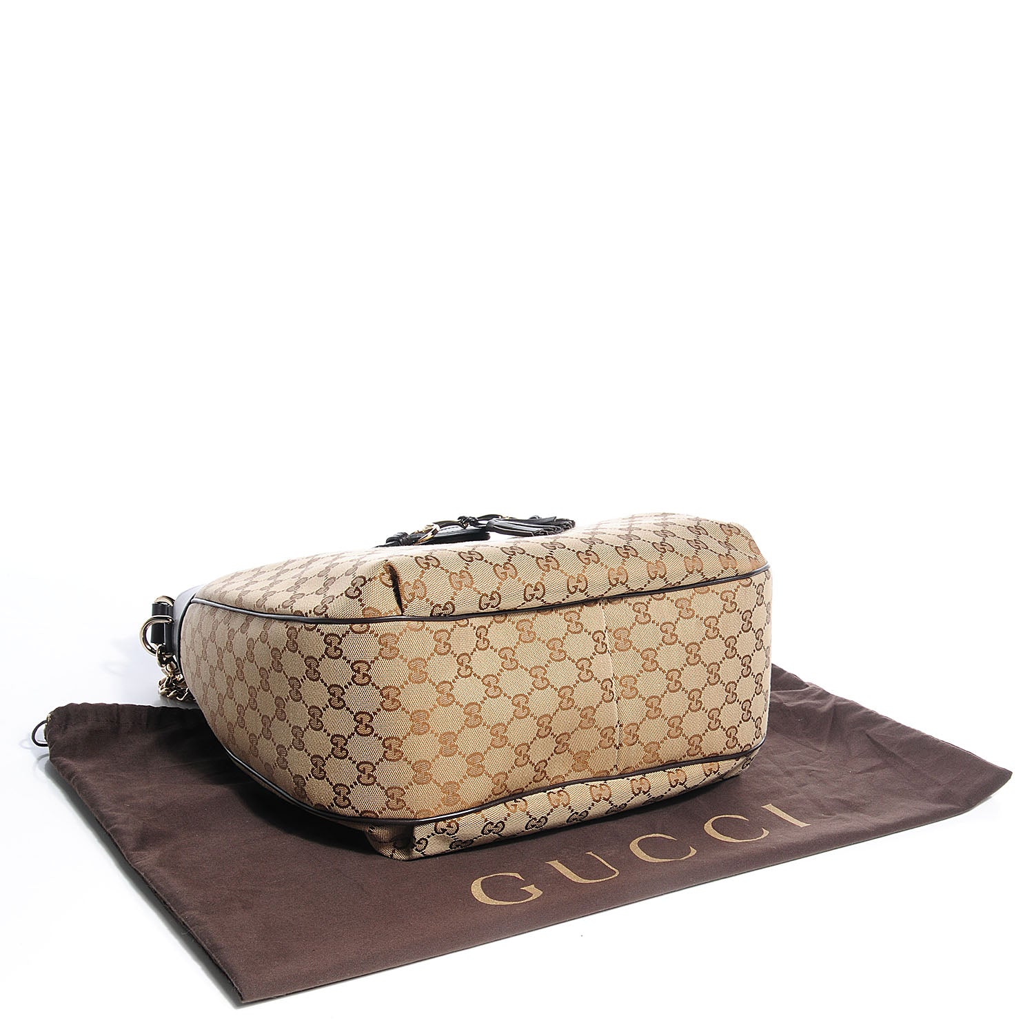 Gucci Monogram Margaux Calfskin Medium Emily Hobo Beige Ebony Cocoa 4 of 8