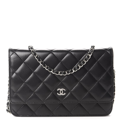 Chanel Lambskin Quilted Wallet On Chain WOC Black 1 of 11