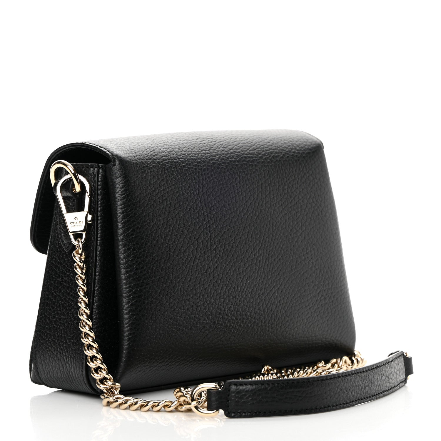 Gucci Dollar Calfskin Interlocking G Crossbody Bag Black 3 of 10
