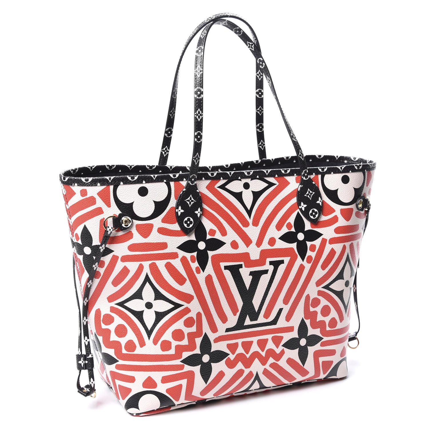 Louis Vuitton Monogram Giant Crafty Neverfull MM Creme Rouge Black 2 of 9