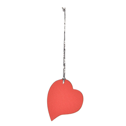 Hermes Togo Epsom Petit H Heart Bag Charm Bougainvillea Mangue 1 of 4