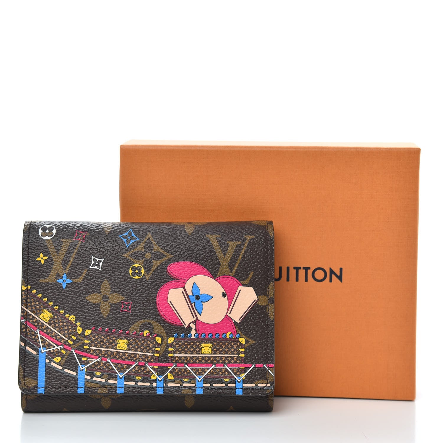 Louis Vuitton Monogram 2020 Christmas Animation Roller Coaster Victorine Wallet Pivoine 7 of 7