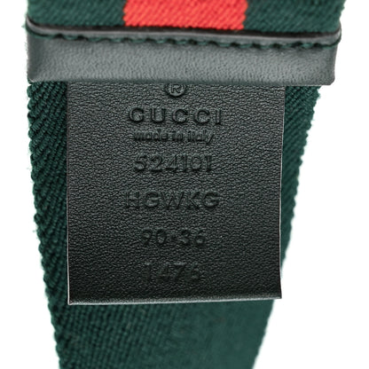 Gucci Canvas Torchon Double G Web Belt 90 36 Verde 3 of 4