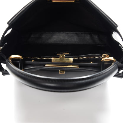 Fendi Vitello Seta Shiny Nappa Medium Peekaboo Iconic Satchel Black 5 of 7