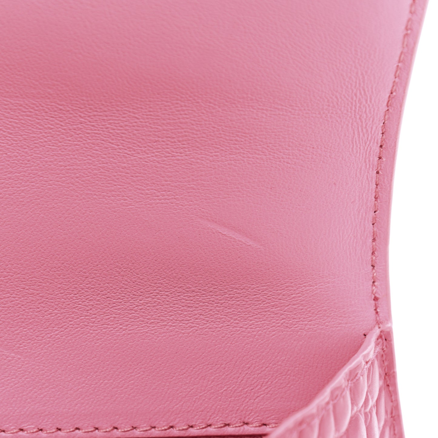 Calfskin Crocodile Embossed Degrade Small Hourglass Top Handle Bag Sweet Pink