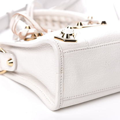Balenciaga Chevre Gold Metallic Edge Hardware Mini City White 9 of 11