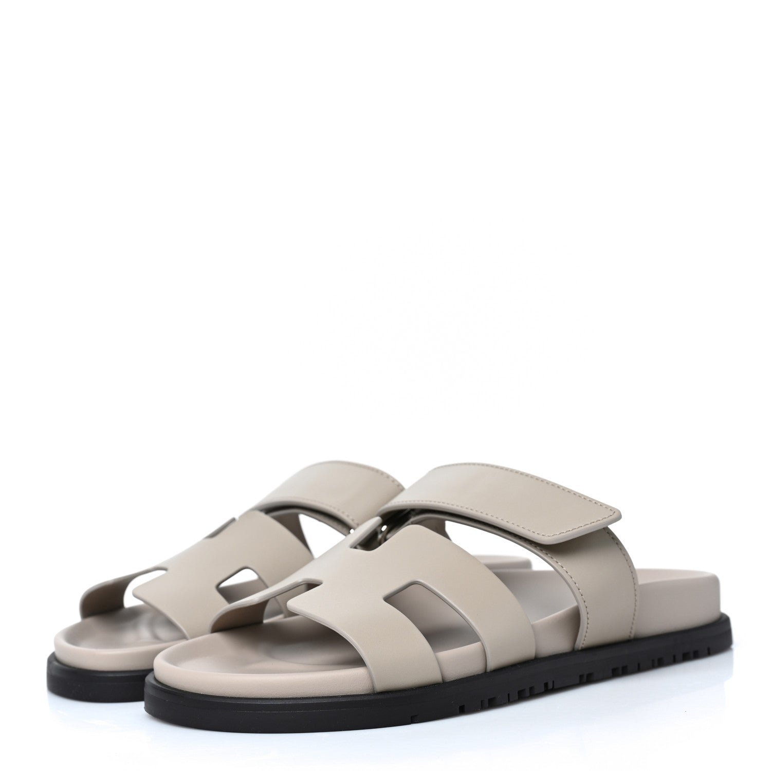 Hermes Calfskin Womens Chypre Sandals 36.5 Beige Mastic 3 of 9