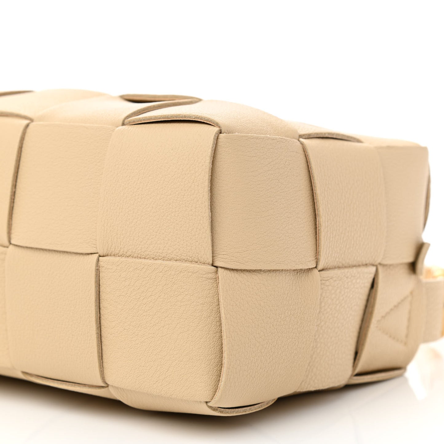 Grained Calfskin Maxi Intrecciato Cassette Crossbody Bag Porridge