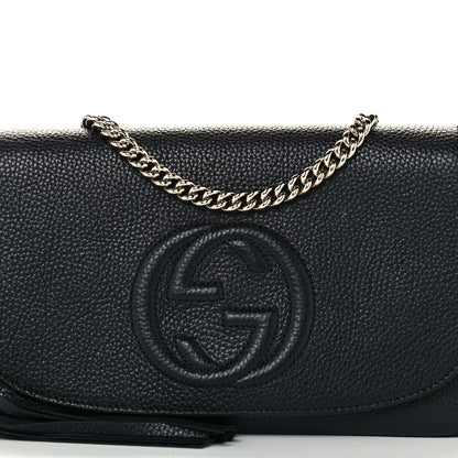 Gucci Pebbled Calfskin Medium Soho Flap Crossbody Black 9 of 11