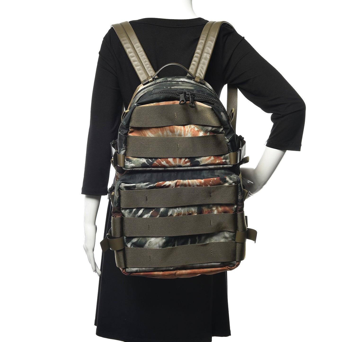 Nylon Tie Dye Backpack Deep Army Green