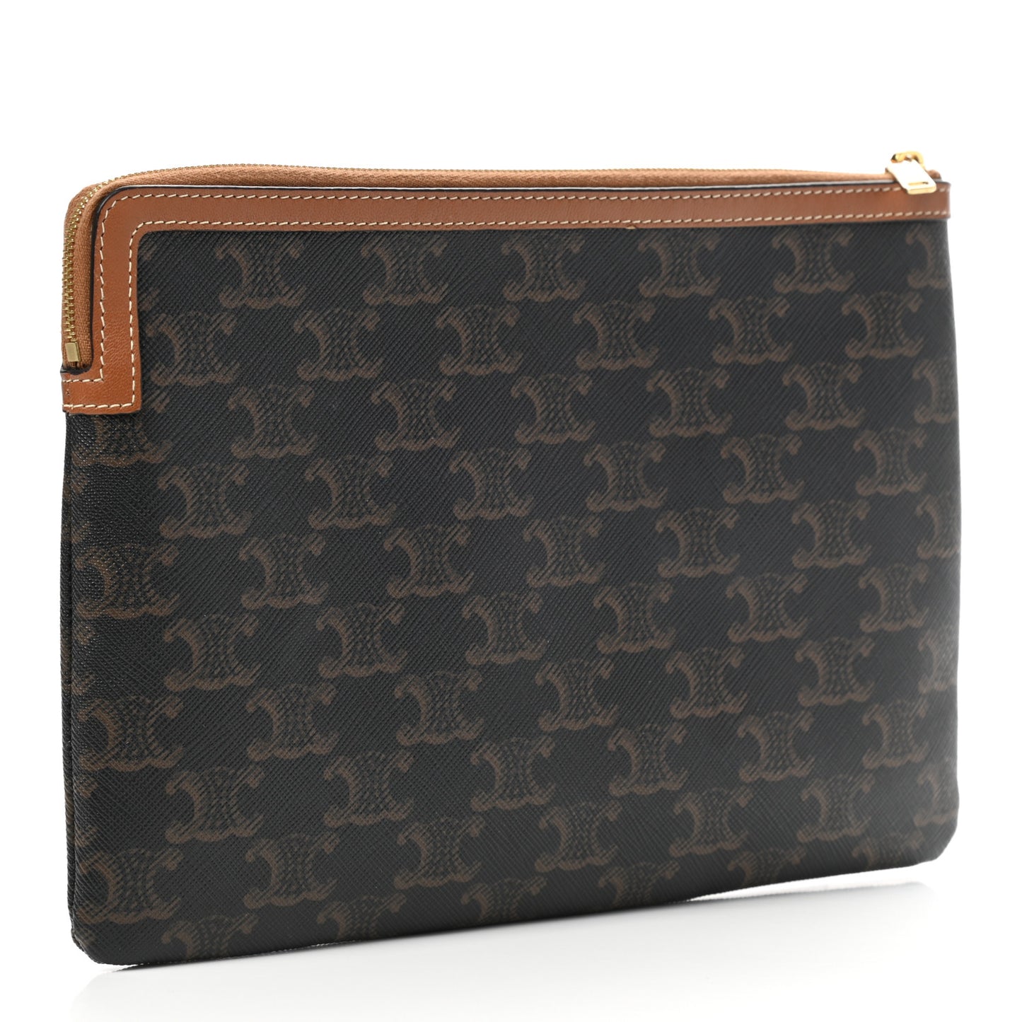 Triomphe Canvas Lambskin Small Pouch Tan