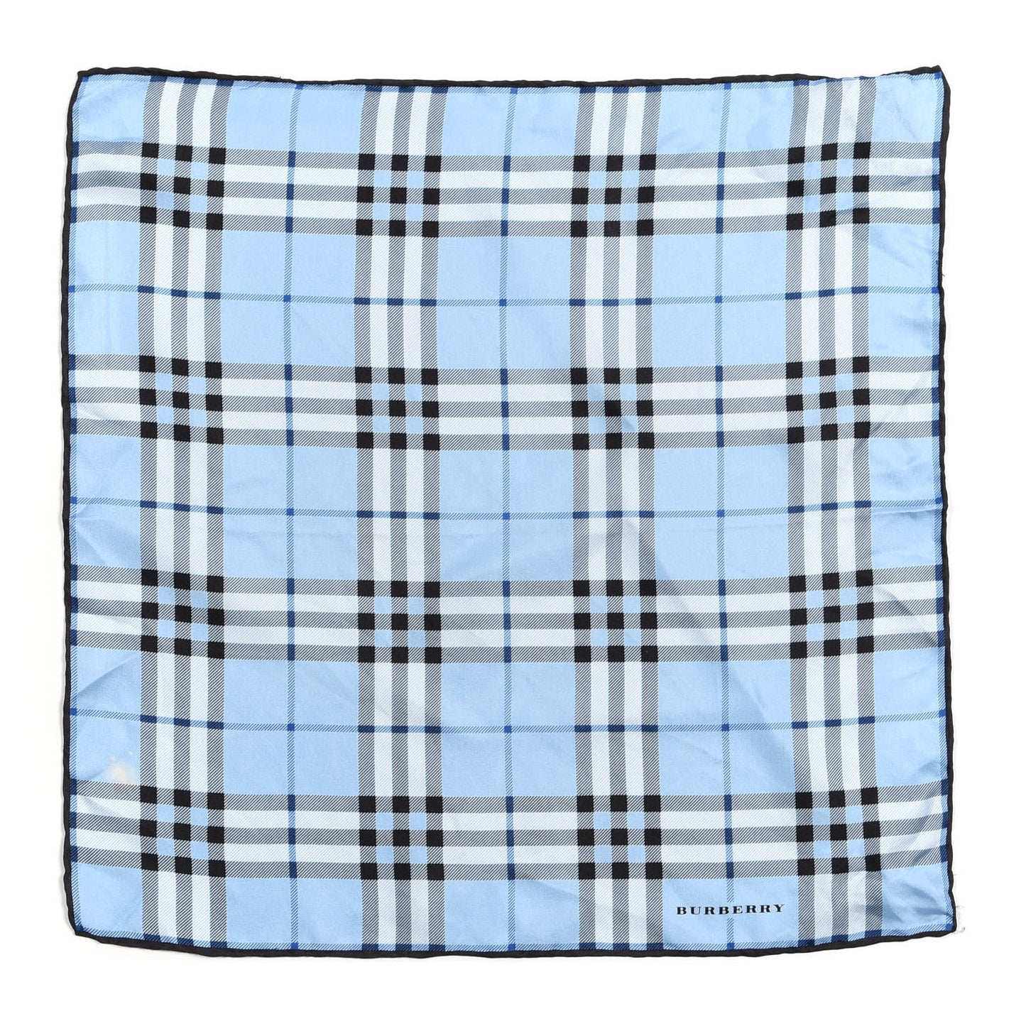 Silk Vintage Check Square Scarf Blue