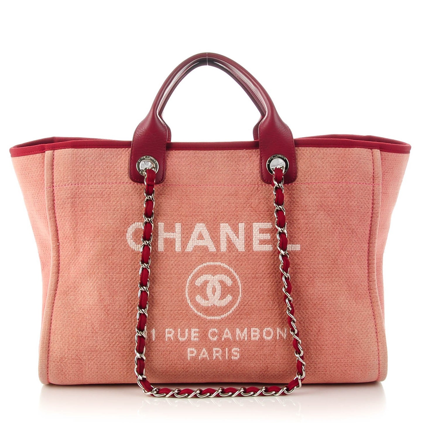 Canvas Large Deauville Tote Red