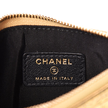 Chanel Metallic Calfskin Crocodile Embossed Cocodile Cosmetic Case Gold 6 of 8