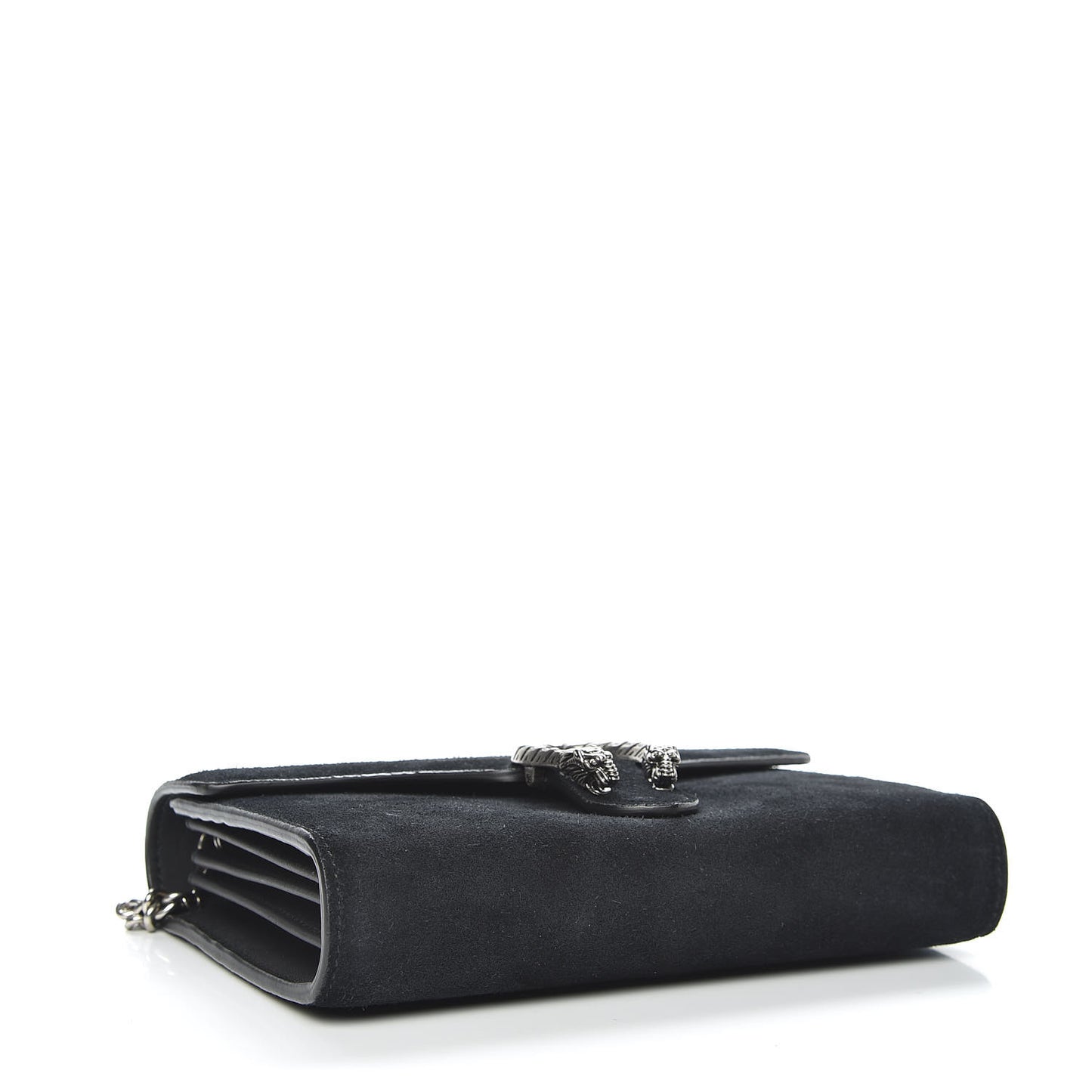 Suede Mini Dionysus Chain Wallet Black
