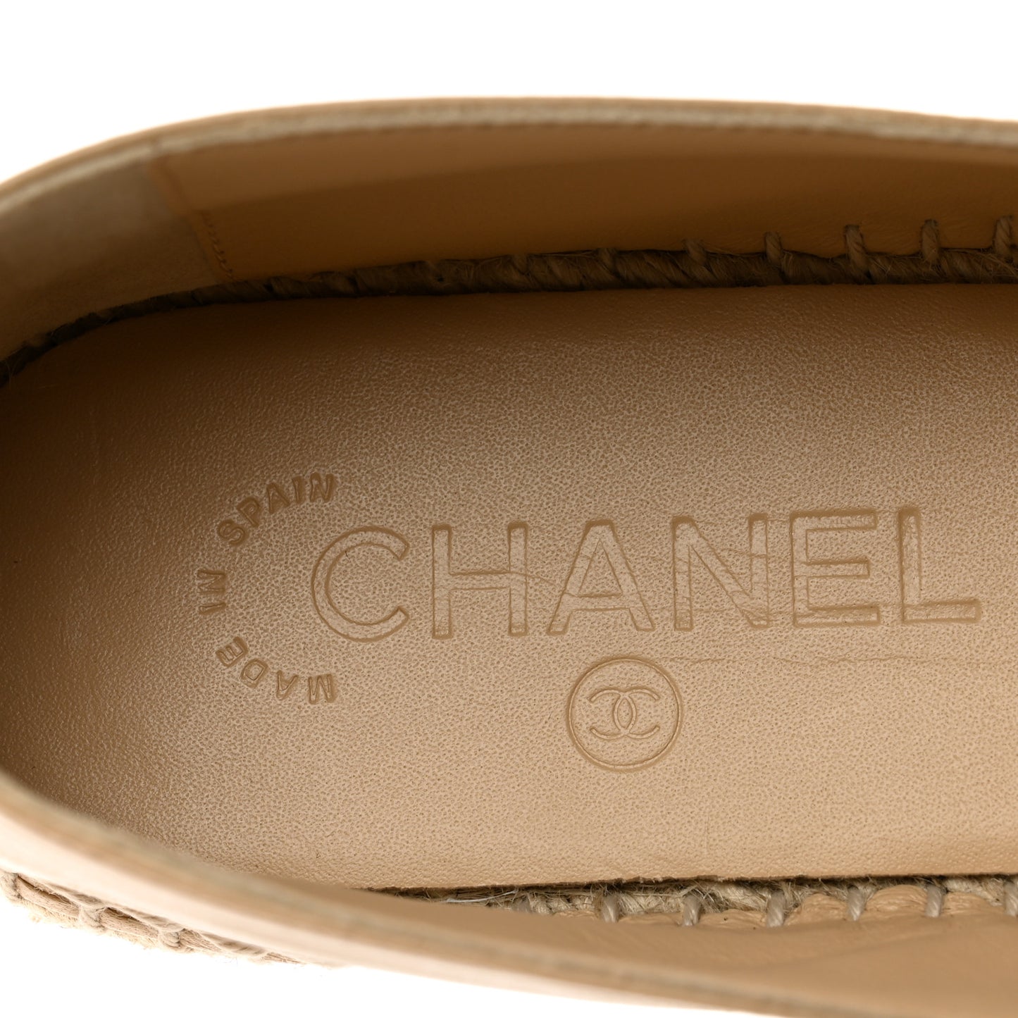 Lambskin CC Espadrilles 39 Beige Black