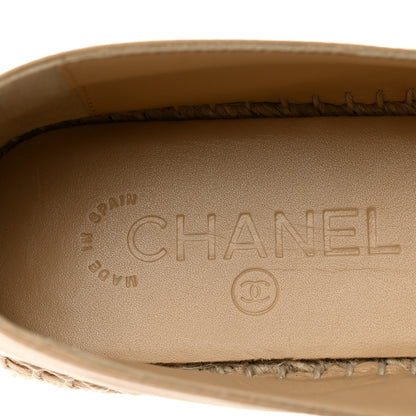 Chanel Lambskin CC Espadrilles 39 Beige Black 6 of 8