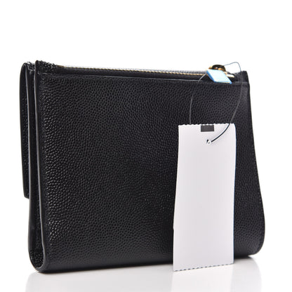 Saint Laurent Grain De Poudre Monogram Bi-Fold Wallet Black 3 of 8