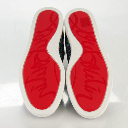 Christian Louboutin Crystal Metallic Suede Peacock Woven Lurex Gondolastrass Sneakers 36.5 Version Digitale 5 of 6
