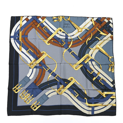 Hermes Silk Mors A Jouets Chemise Scarf 90 Petrole Caramel 1 of 5