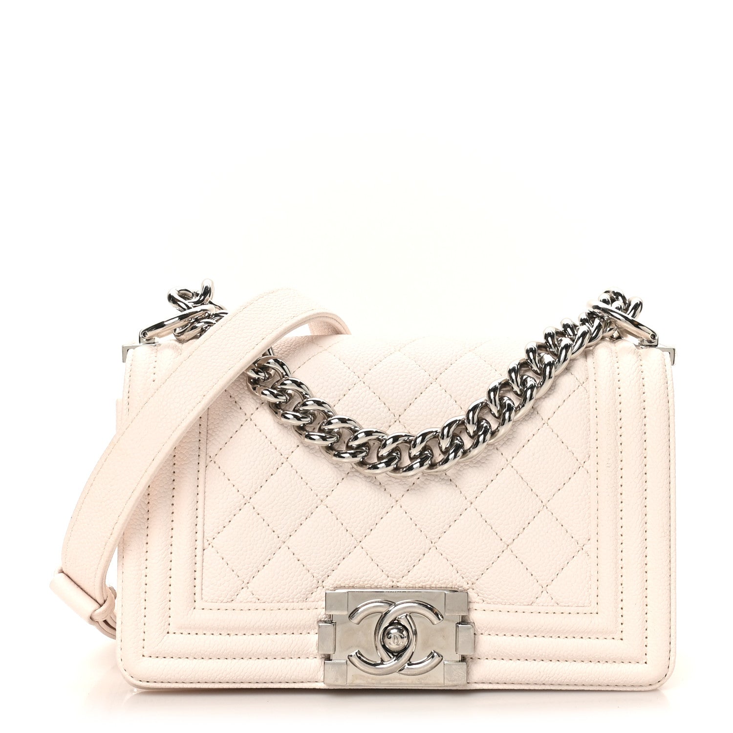 Chanel Caviar Quilted Small Boy Flap White 1 of 10