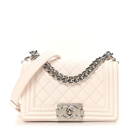 Chanel Caviar Quilted Small Boy Flap White 1 of 10