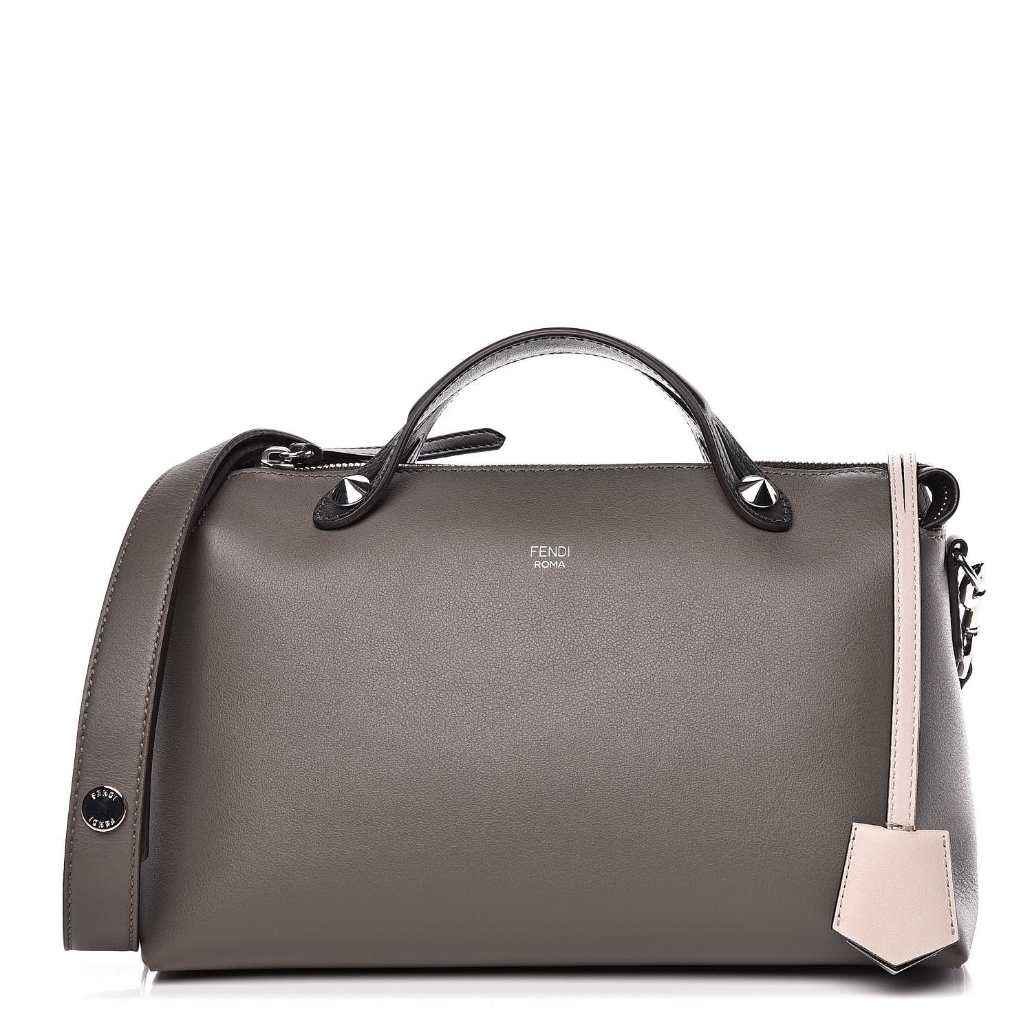 Fendi Vitello Dolce 4 Color Medium By The Way Boston Bag Carbone Grigio Polvere Multicolor 1 of 11