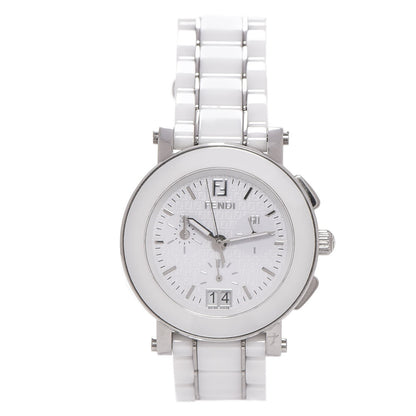 Fendi Stainless Steel Ceramic 38mm Chronograph Quartz Watch White 1 of 10