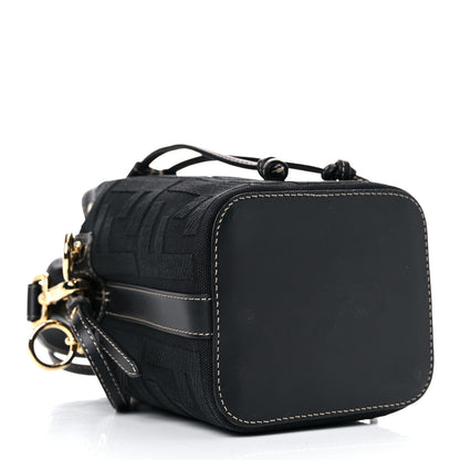 Fendi Canvas Vitello King F is Fendi FF Embroidered Mini Mon Tresor Bucket Bag Black 5 of 16