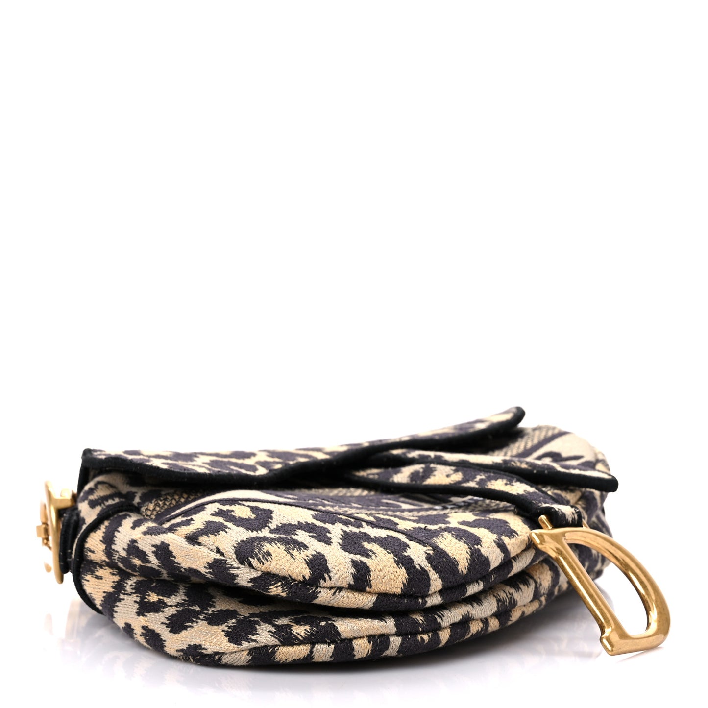 Canvas Mizza Embroidered Saddle Bag Beige Multicolor
