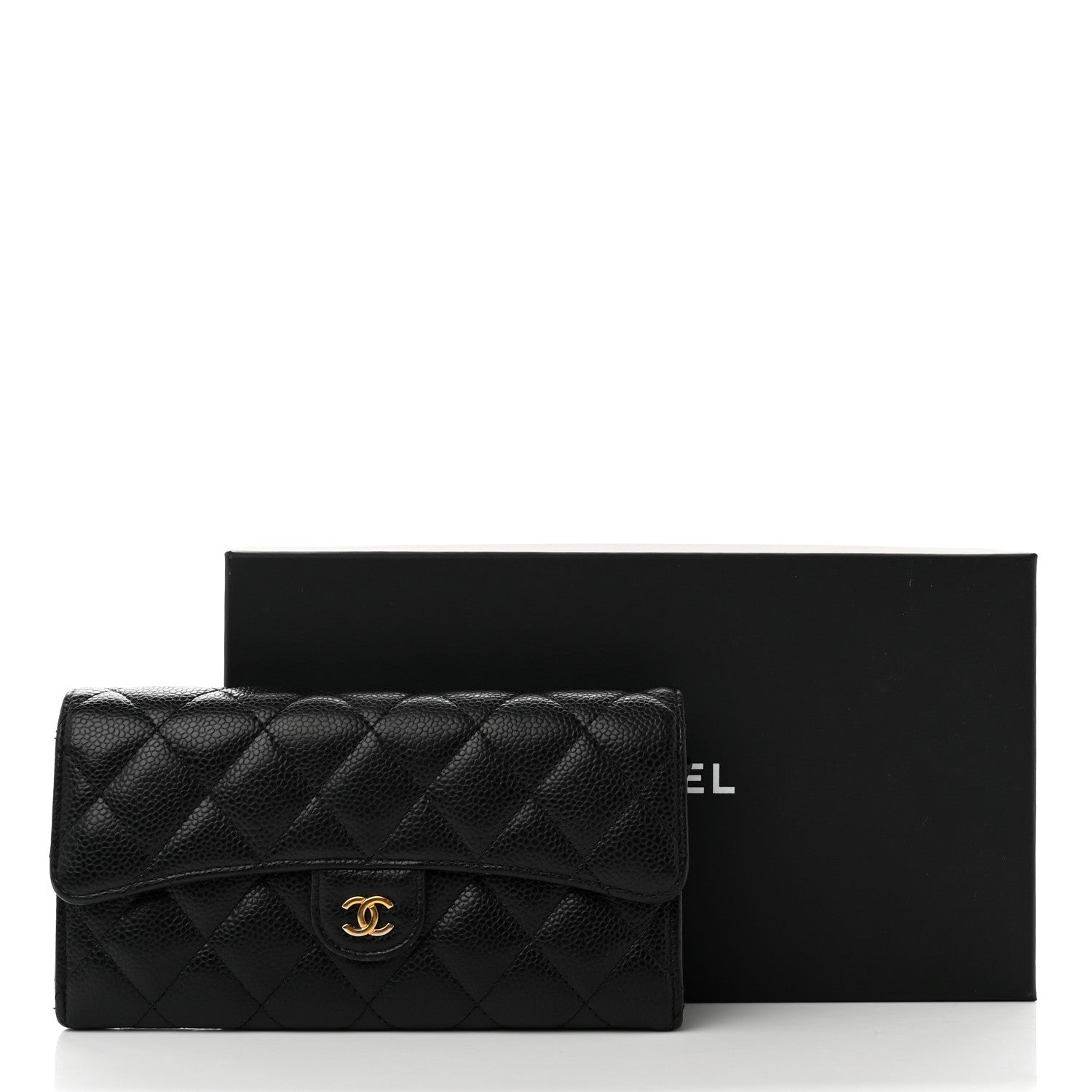 Chanel Caviar Quilted Large Gusset Flap Wallet Black 11 of 11