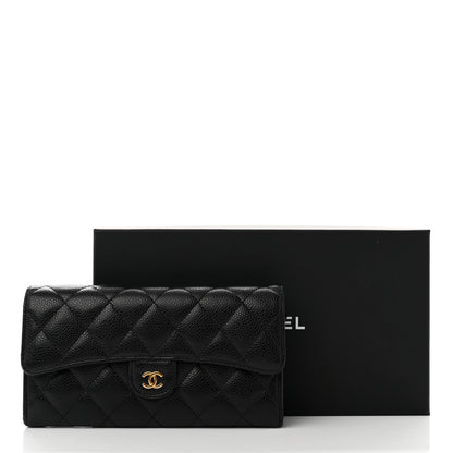 Chanel Caviar Quilted Large Gusset Flap Wallet Black 11 of 11