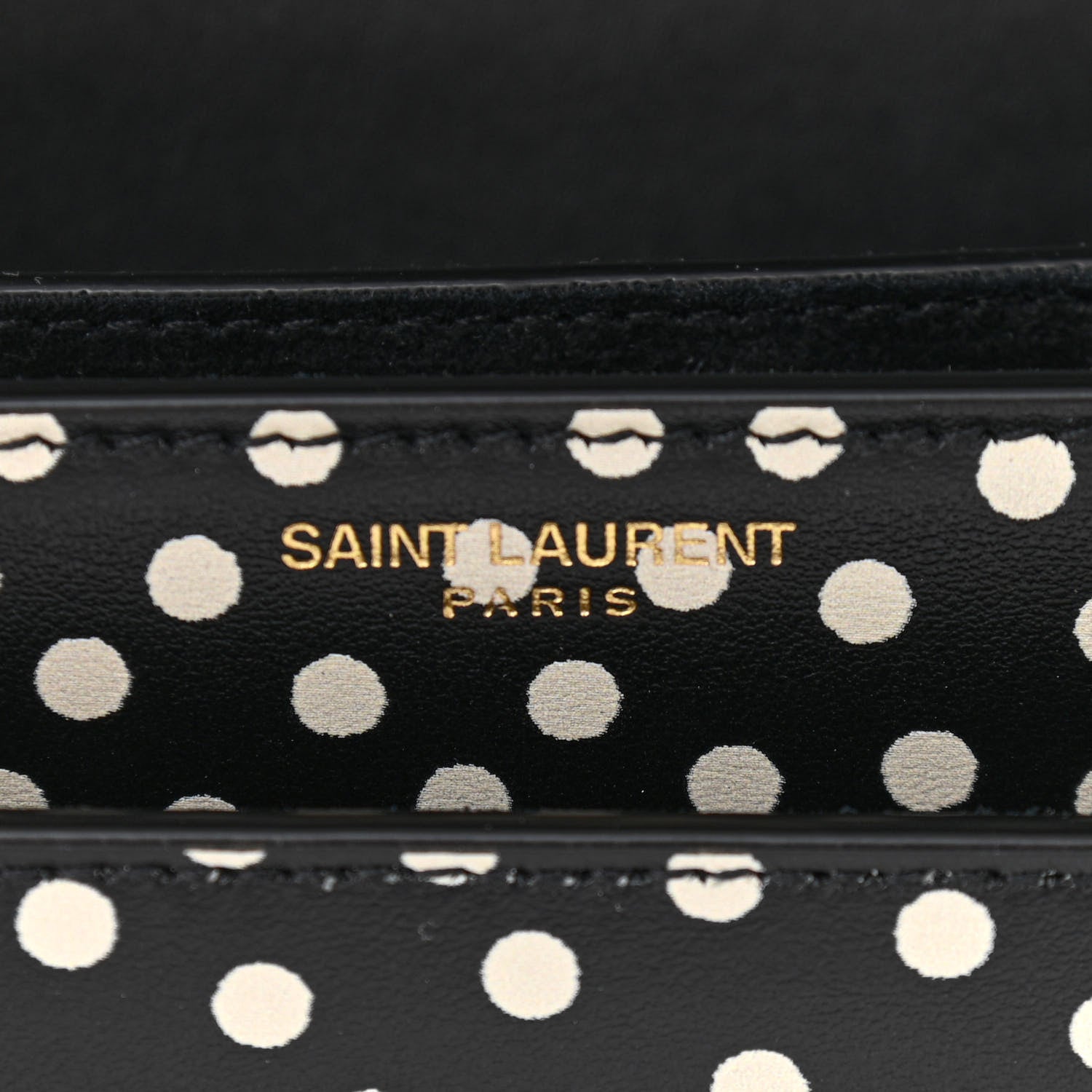 Saint Laurent Calfskin Polka Dot Medium Monogram Sunset Black White 6 of 11