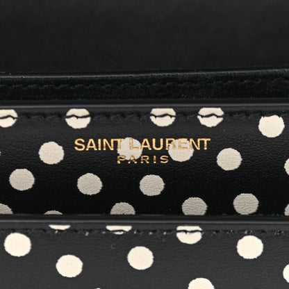Saint Laurent Calfskin Polka Dot Medium Monogram Sunset Black White 6 of 11
