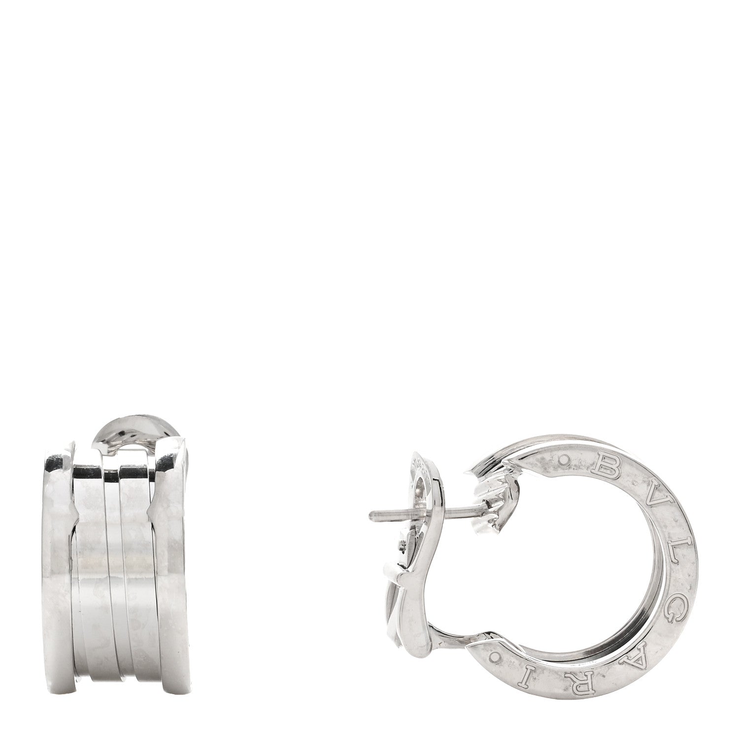 Bulgari 18K White Gold B.Zero1 Hoop Earrings 1 of 5