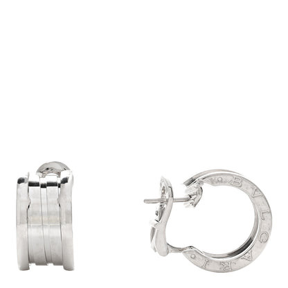 Bulgari 18K White Gold B.Zero1 Hoop Earrings 1 of 5