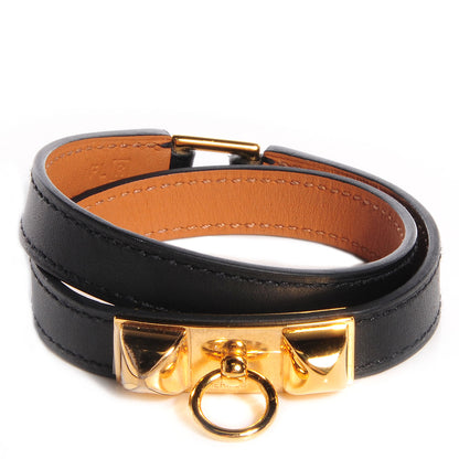 Hermes Chamonix Rivale Double Tour Bracelet Medium Black 1 of 6