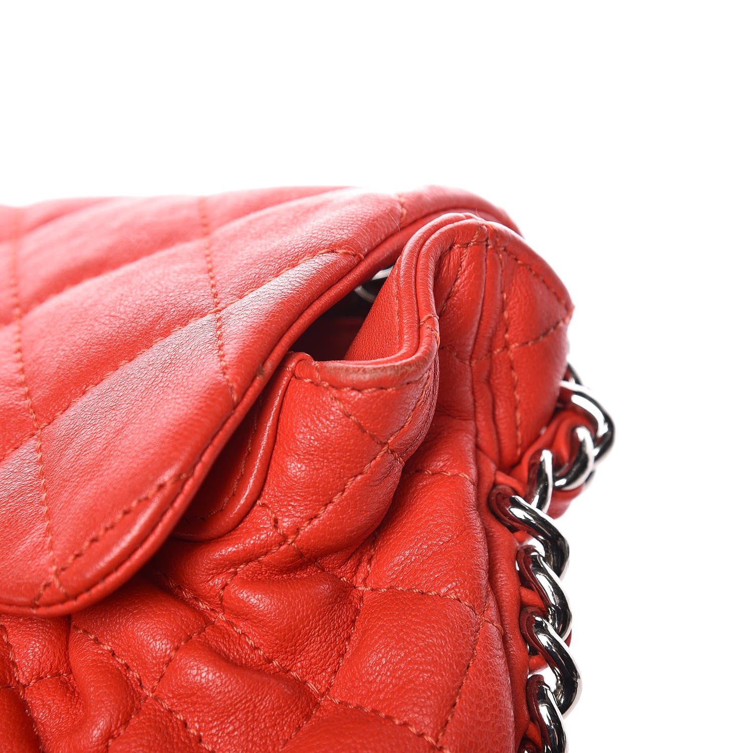 Chanel Washed Lambskin Mini Chain Around Messenger Red 12 of 17