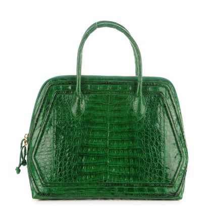 Nancy Gonzalez Crocodile Top Handle Tote Green 1 of 6
