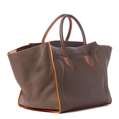 Celine Supple Calfskin Large Phantom Luggage Grey Orange 2 of 8