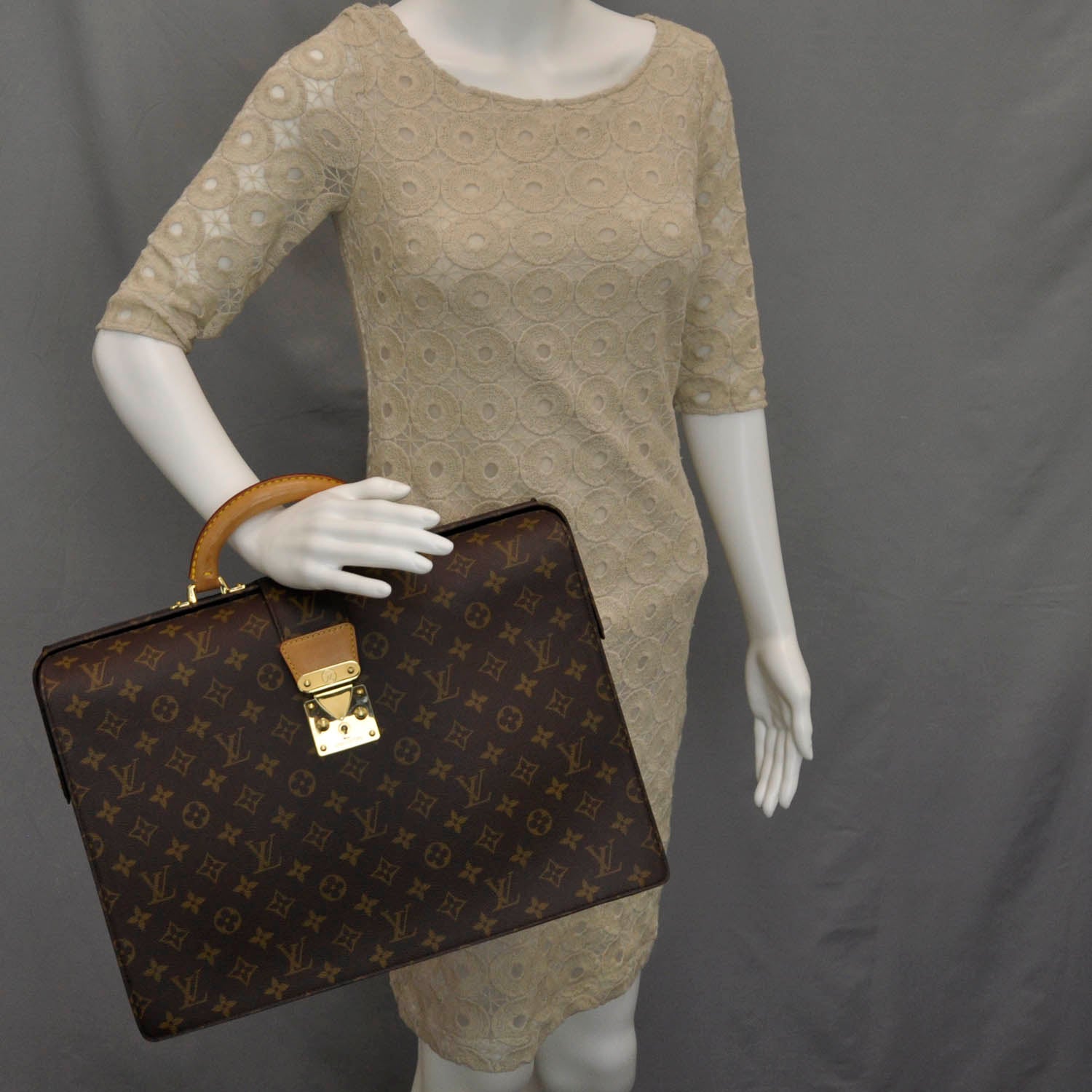 Louis Vuitton Monogram Serviette Fermoir Briefcase 2 of 9