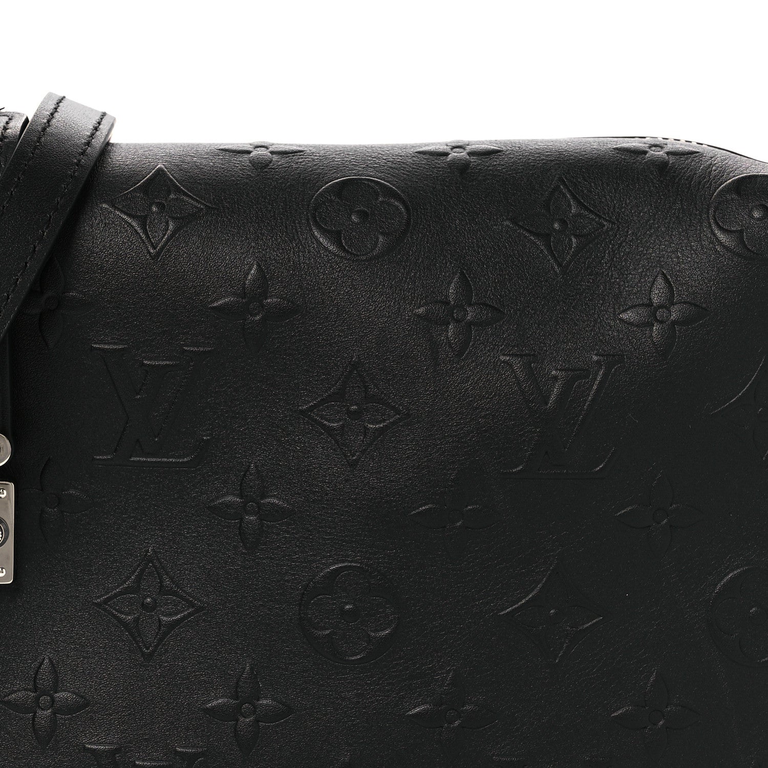Louis Vuitton Calfskin Debossed Monogram Side Trunk Black 8 of 11