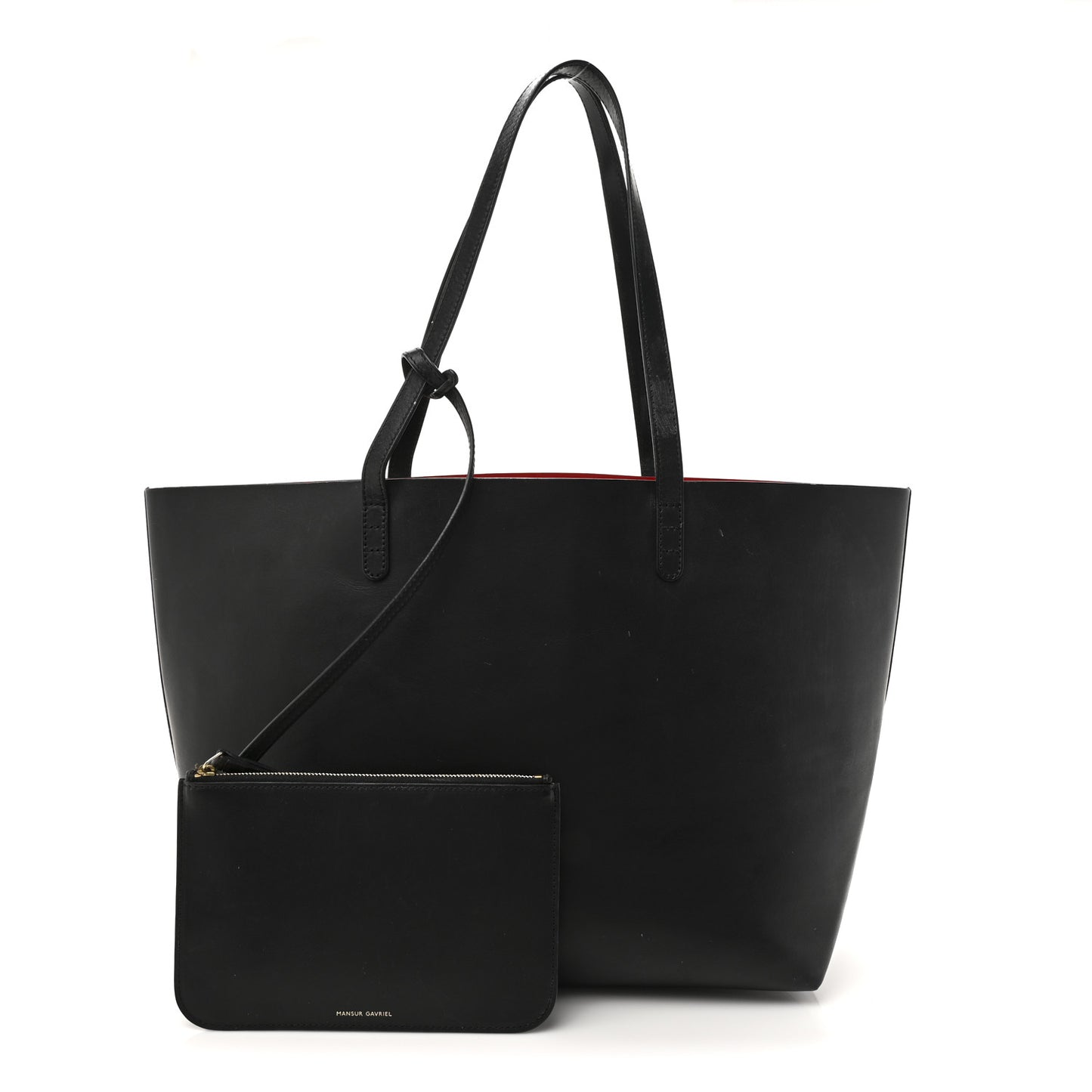 Calfskin Shopping Tote Black Flamma
