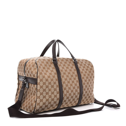 Gucci Monogram Dollar Calfskin Boston Duffle Bag Beige Ebony Testa di Moro Marrone Scuro 2 of 10