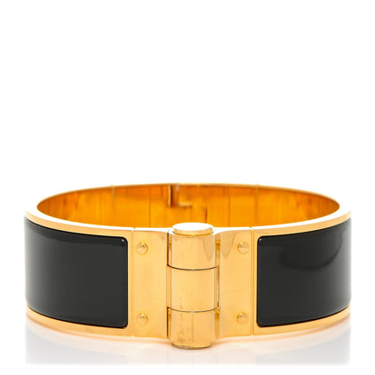 Hermes Enamel Wide Hinged Bracelet M Black 1 of 5