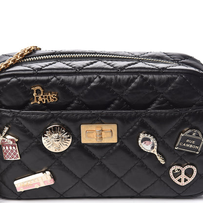 Chanel Aged Calfskin Quilted Mini Lucky Charm Reissue Camera Case Black 10 of 11