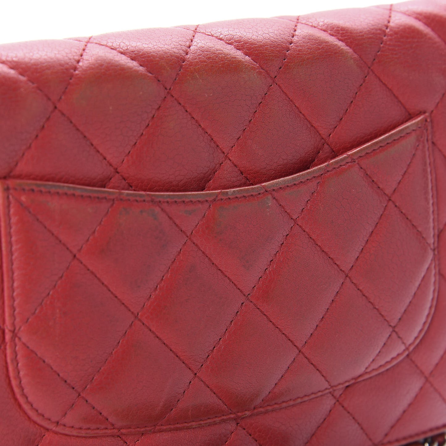 Caviar Quilted Wallet on Chain WOC Red