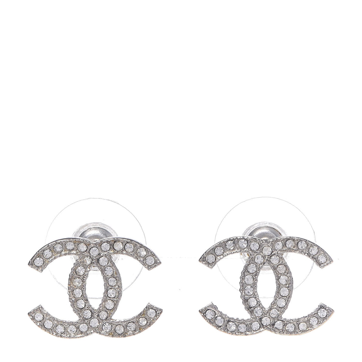 Crystal CC Earrings Silver